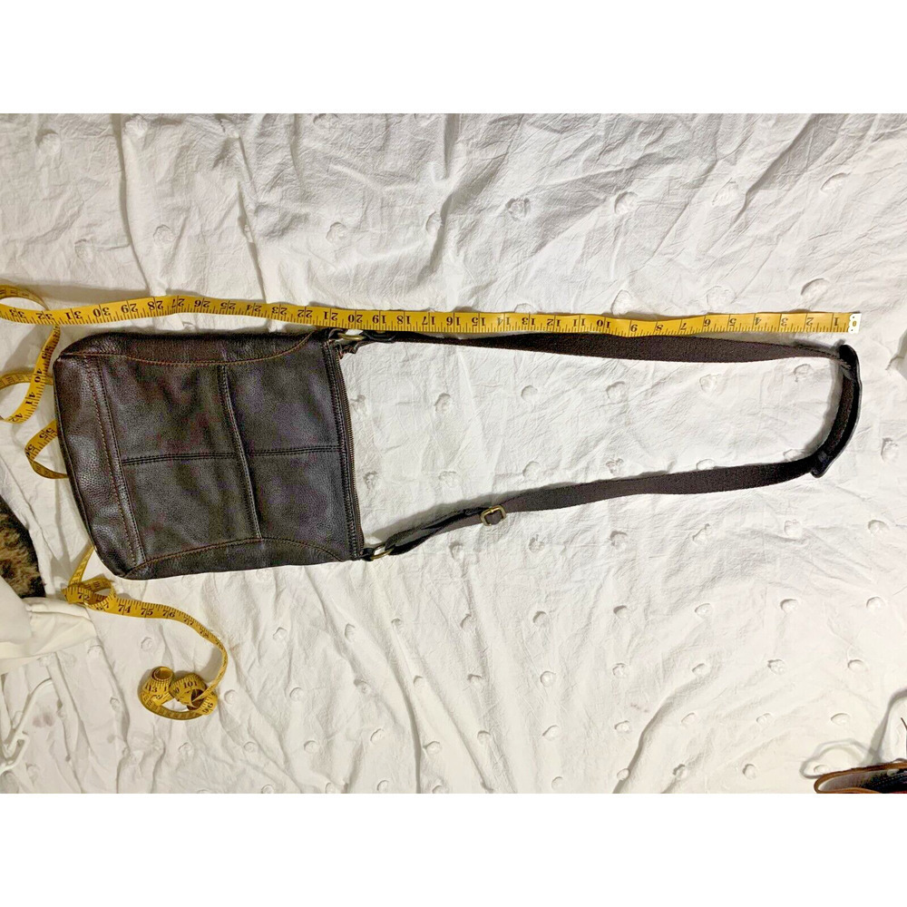 The Sak Lucia Dark Brown Pebbled Leather Crossbody Bag Adjustable Strap Pockets - Picture 4 of 12